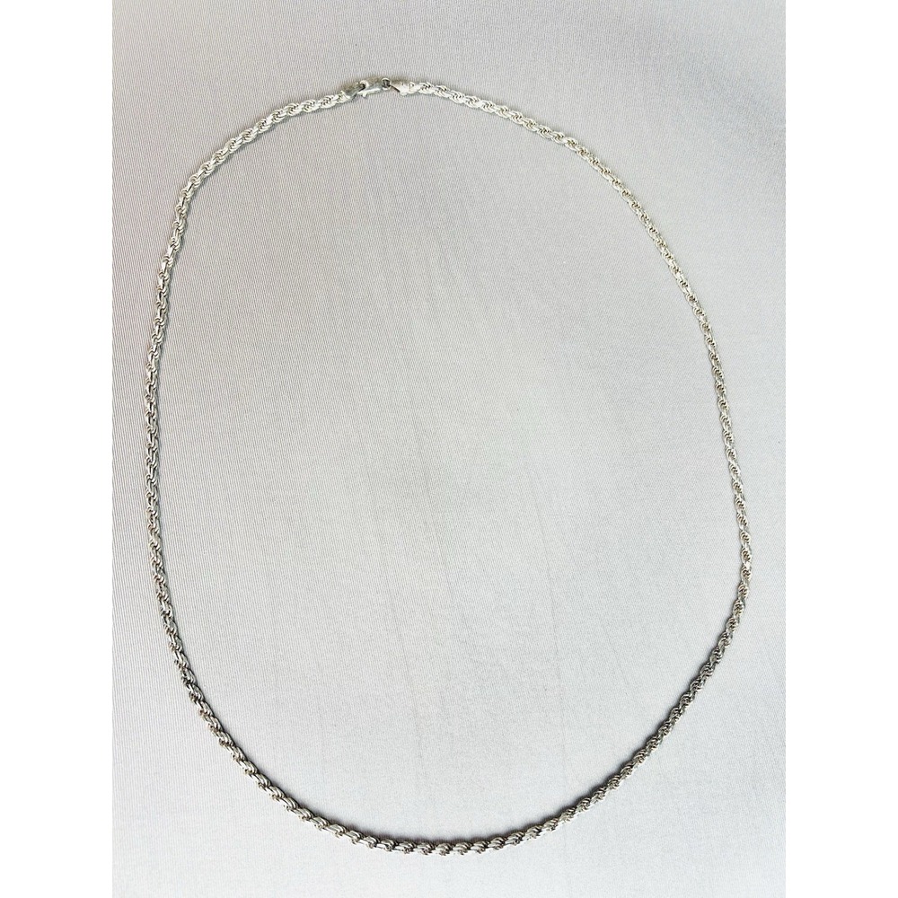 Sterling Silver Braided 30" Chain SIS Italy .925 Necklace‎ - Picture 5 of 5